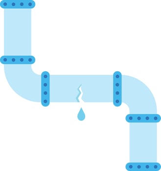 Leaked Water Pipe Vector Illustration