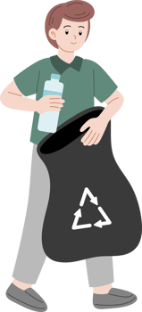 people clean up plastic bottles png