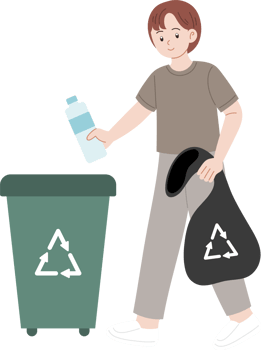 people clean up plastic bottles png