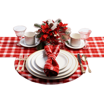 AI generated Beautiful holiday placemats festive crockery png