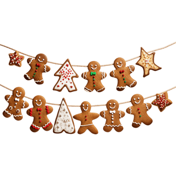 AI generated Collection of various gingerbread men cookies png