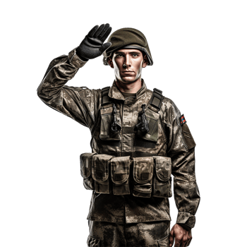 AI generated Military personnel png isolated on transparent background