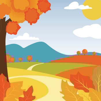 Autumn illustration vector landscape background
