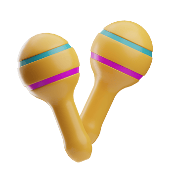 Cultural Activities Object Maracas 3D Illustration png