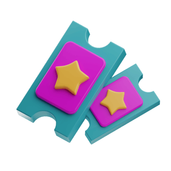 Cultural Activities Object Ticket 3D Illustration png