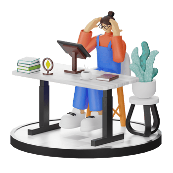 A Teenage Girl Engaged in 3D Digital Drawing at the Computer Desk png