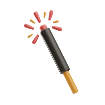Happy New Year Object Sparkler 3D Illustration png