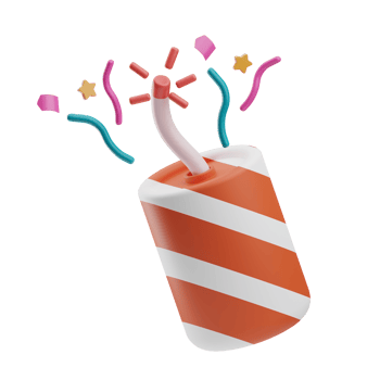 Happy New Year Object Firecracker 3D Illustration png