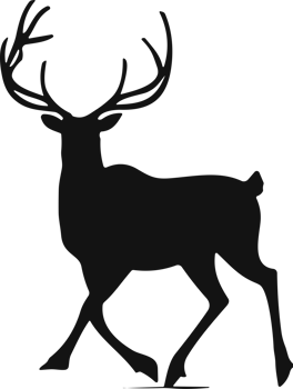 AI generated Collection of black deer silhouettes on transparent background png