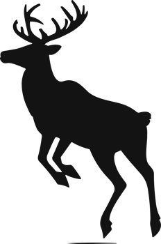 AI generated Collection of black deer silhouettes on transparent background png