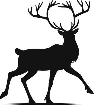 AI generated Collection of black deer silhouettes on transparent background png