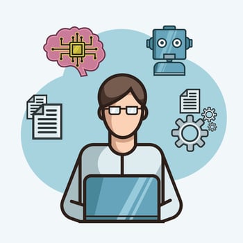 illustration artificial intelligence cartoon vector