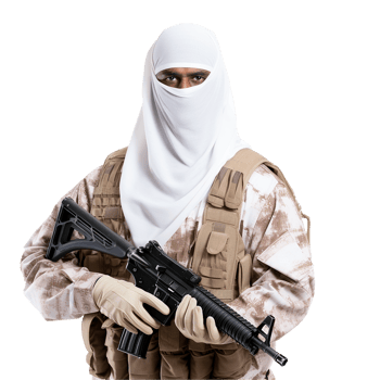 AI generated Muslim soldier png isolated on transparent background