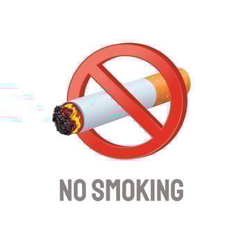 no smoking warning with red forbidden sign vector
