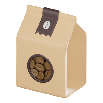 Coffee Bliss, of Beans Package, Perfect for Coffee Shops and Packaging Designs. 3D Render png