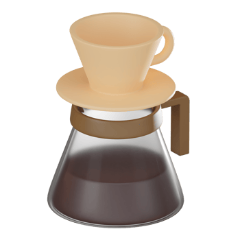 Coffee Filter Dripper for Your Stylish Brewing Ritual. 3D render png