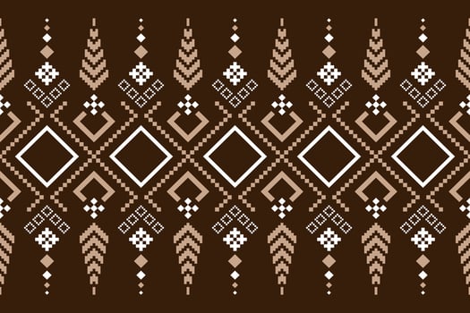 Nature vintages cross stitch traditional ethnic pattern paisley flower Ikat background abstract Aztec African Indonesian Indian seamless pattern for fabric print cloth dress carpet curtains and sarong vector