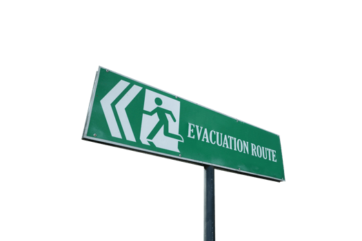evacuation route warning boards png