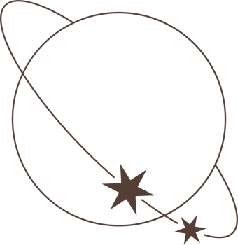 Aesthetic frame and shapes with stars. Minimal y2k outline graphic design with sparkles. Abstract orbit border. Trendy boho geometric template png