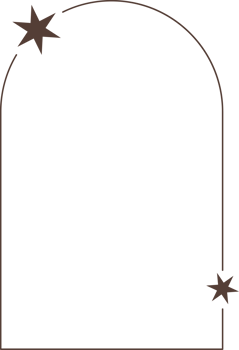 Aesthetic frame and shapes with stars. Minimal y2k outline graphic design with sparkles. Abstract arch border. Trendy boho geometric template png
