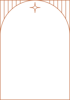 Aesthetic frame shape. Outline minimal graphic element with stars. Abstract boho arch with sparkles. Trendy geometric template for poster and story. png