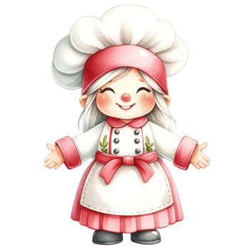 AI generated Red Gnome Pastry Chef bakes with love for Valentine's Day png