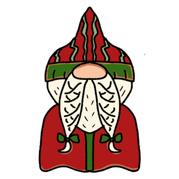 Merry Christmas With Cute Gnomes Santa Claus Design. Cute Cartoon Illustration png