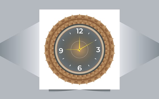 luxury wall clock frame design vector