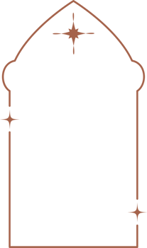 Aesthetic frame shape. Outline minimal graphic element with stars. Abstract boho arch with sparkles. Trendy ramadan islamic template for poster and story. png