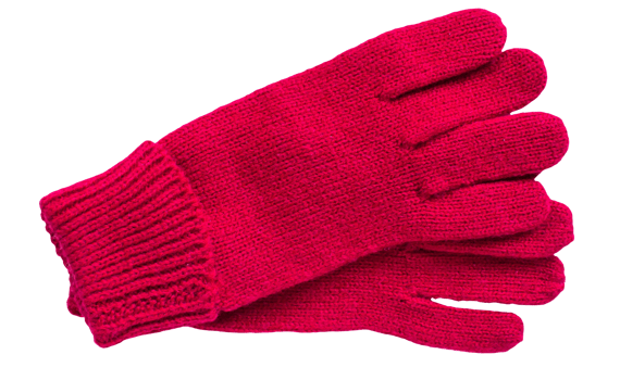 Pair of red woolen glove on a transparent background. Gloves png. png