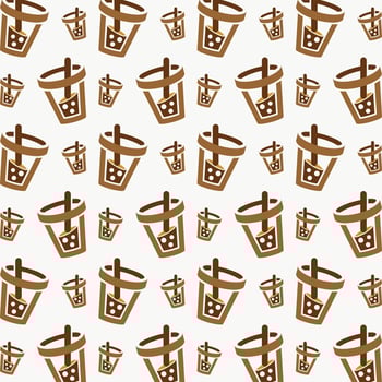 Bubble Drink repeating cute seamless pattern vector illustration