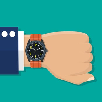 Wristwatch on the hand vector