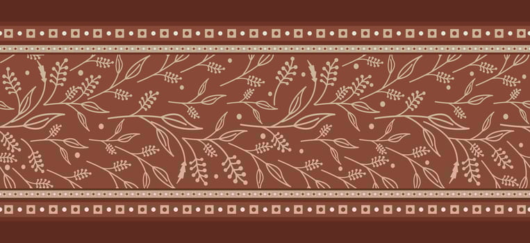 Seamless border design with ethnic floral pattern. Repeat pattern with floral elements. Can be used for textile design, invitation card design, frames, border, knitwear, print, texture etc. vector