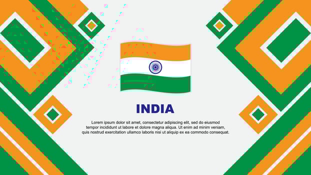 India Flag Abstract Background Design Template. India Independence Day Banner Wallpaper Vector Illustration. India Cartoon