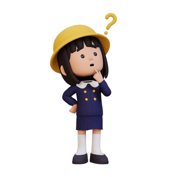 3D cute girl thinking clueless png