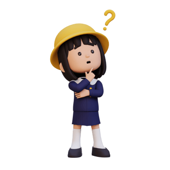3D cute girl thinking clueless png