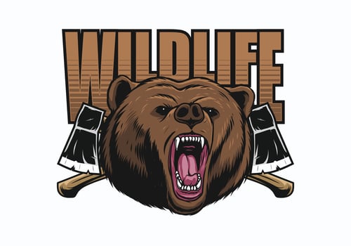 wildlife design with bear head mascot vector