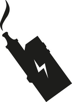 Electronic Cigarette with Vapour Silhouette Illustration vector