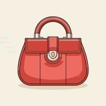 A red handbag on a beige background vector
