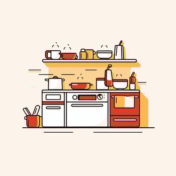 Kitchen design illustration vector