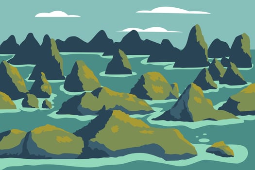 Raja Ampat Indonesia landscape vector