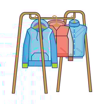 jacket hanging in stand hanger illustration vector