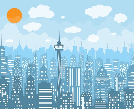 City skyline vector illustration.