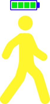 Energy Recharged Stickman Vector Illustration