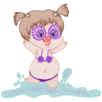 Cute Little pig in a bikini png