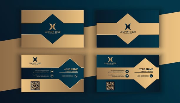 Vector gradient golden luxury business card template