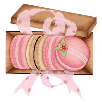 Christmas themed macarons in a box png