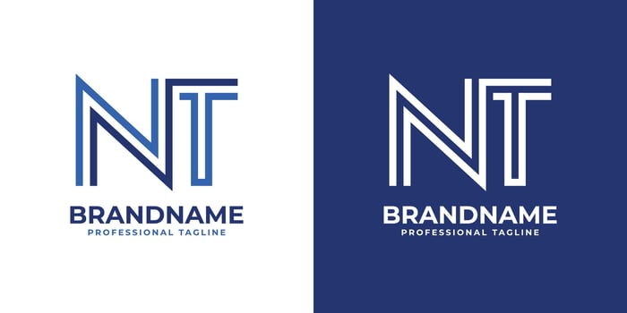 Letter NT Line Monogram Logo, suitable for business with NT or TN initials vector