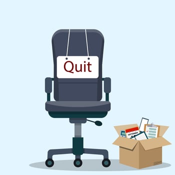 Business chair with quit message vector
