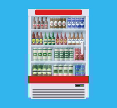 Showcases refrigerators for cooling drinks vector
